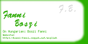 fanni boszi business card